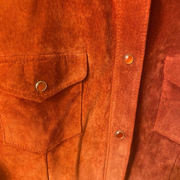 Overland Red Suede Jacket with Snaps - Picture 2 of 4
